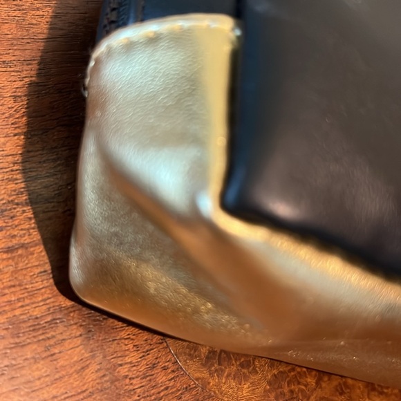 YSL  Beaute Bag  Black/gold vinyl lined in black nylon  YSL gold foil front logo - Picture 10 of 13